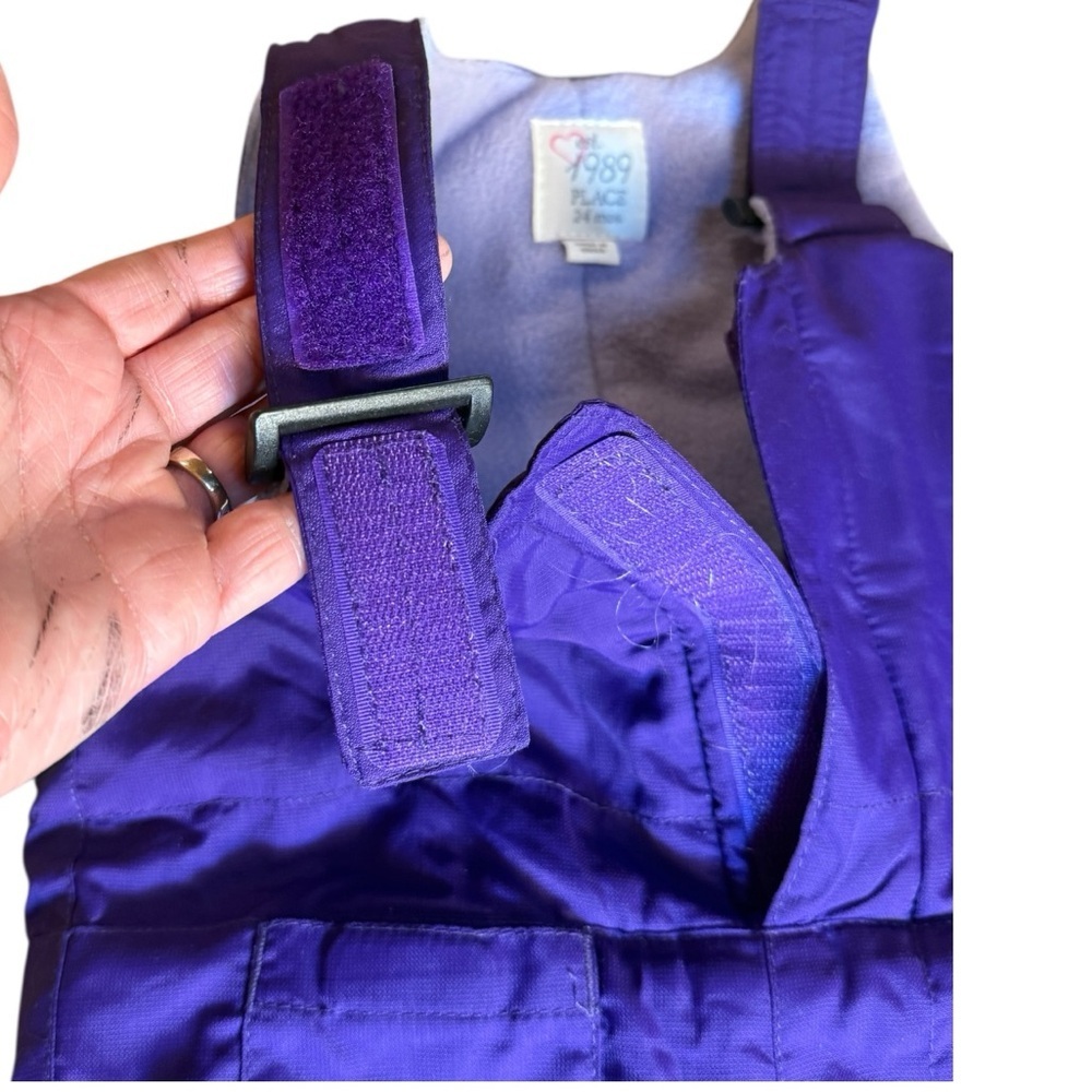 1989 Place Kids Purple Quilted Snow Bib Ski Pants Size 24M - Picture 3 of 11